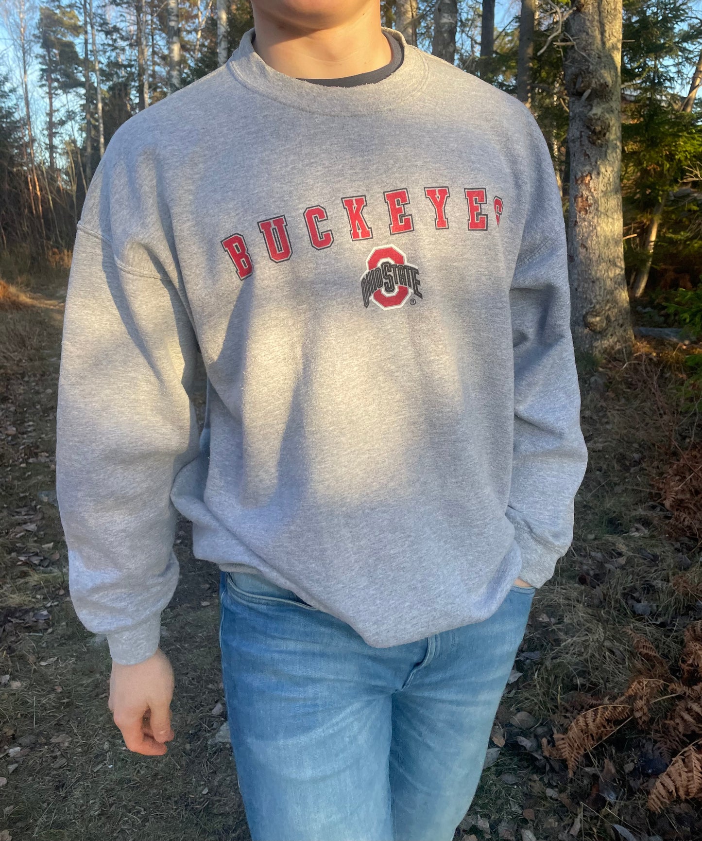 Grå USA college Sweatshirt